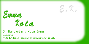 emma kola business card
